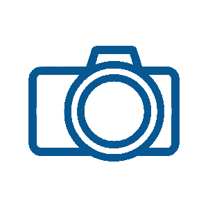 Icono cámara, plantilla para bodas, cielo de acuarela